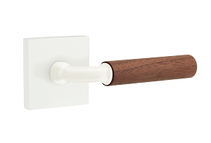 Emtek Select R Bar Dark Walnut Lever Square Rosette